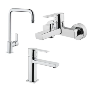 Artema Flo S Lavabo + Eviye+ Banyo Batarya Seti Krom