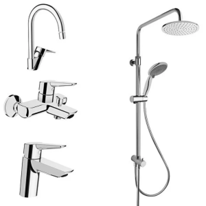 Artema Solid S Batarya Seti + System Rain Tepe Ls25 Duş Seti Krom