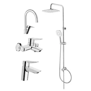 Artema Solid S Batarya Seti + Punto Plus 3S Tepe Duş Seti Krom