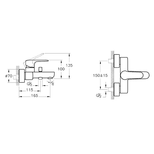 Artema Root Round A42725 Banyo Bataryası, Krom - Görsel 3