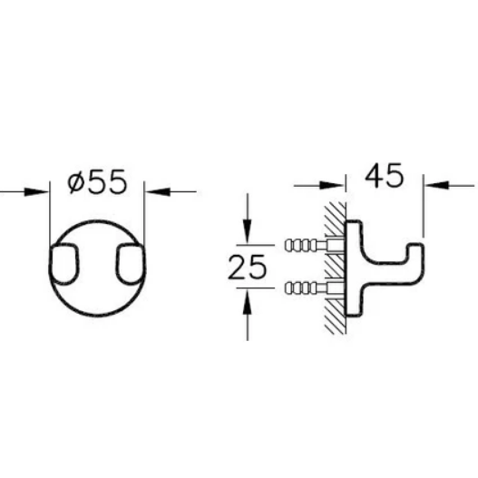 VitrA Marin A44947 İkili Askı, Krom - Görsel 3