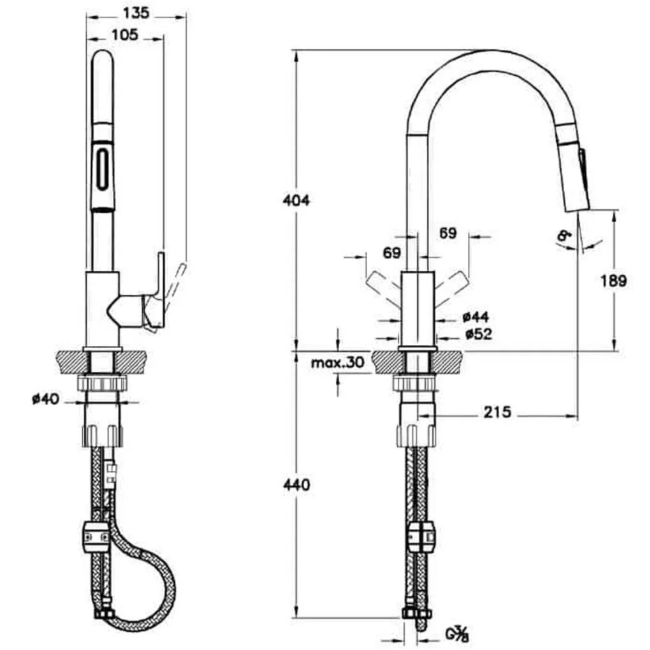 Artema Maestro Pull-Down Eviye Bataryası A42145 - Görsel 2